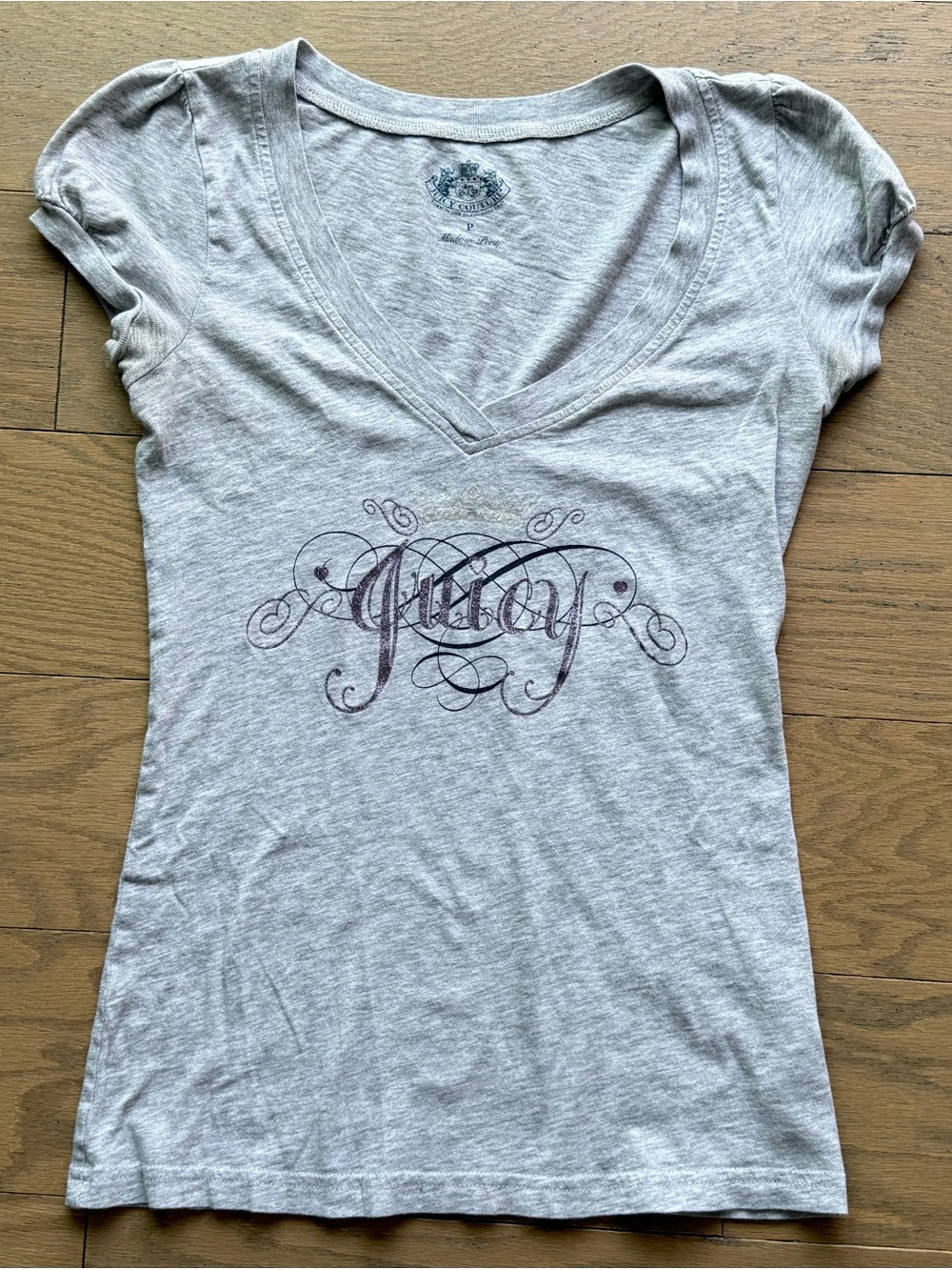 Sparkly gray & purple Juicy Couture tee - Picture 3 of 7